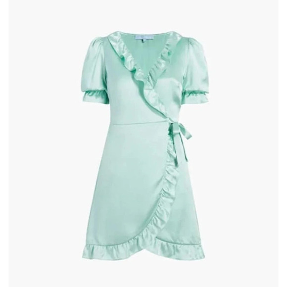 Hill House Dresses & Skirts - Hill House The Nima Silk Wrap Dress in Mint Size Small
